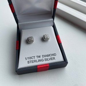 1/10 CT. T.W. Genuine Diamond Sterling Silver Stud Earrings